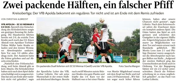 13.09.2015 VfB Apolda vs. SC 1903 Weimar II